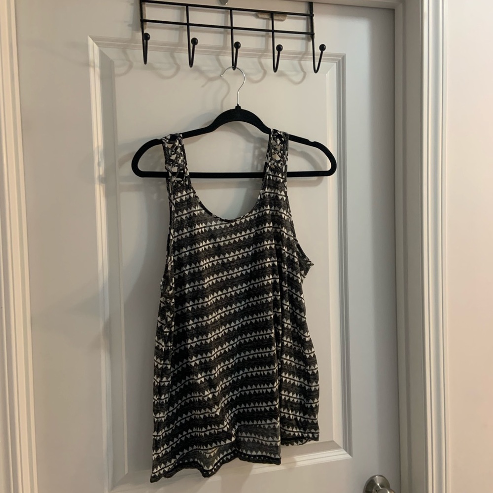 H&M Black and White Boxy Tank Top